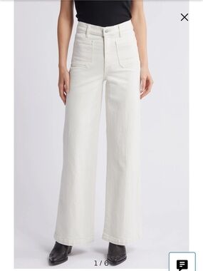 Virginia Patch Pocket High Waist Wide Leg Jeans